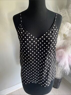 Equipment Black and White Polka Dot Silk Camisole